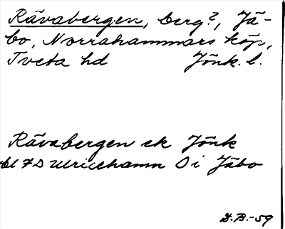 Bild på arkivkortet för arkivposten Rävabergen