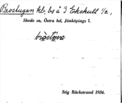 Bild på arkivkortet för arkivposten Brostugan