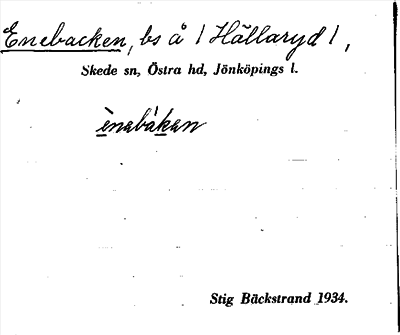 Bild på arkivkortet för arkivposten Enebacken