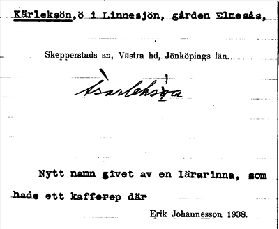 Bild på arkivkortet för arkivposten Kärleksön