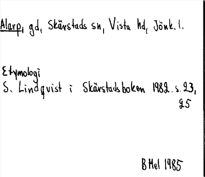 Bild på arkivkortet för arkivposten Alarp