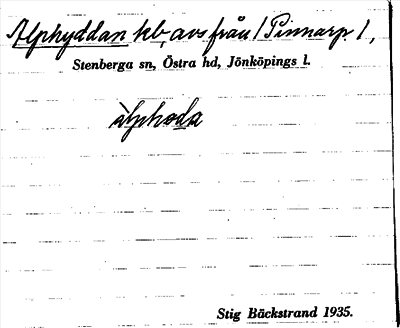 Bild på arkivkortet för arkivposten Alphyddan