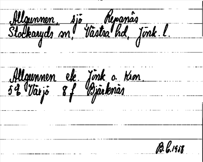 Bild på arkivkortet för arkivposten Allgunnen
