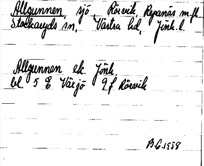 Bild på arkivkortet för arkivposten Allgunnen