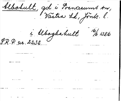 Bild på arkivkortet för arkivposten Albohult