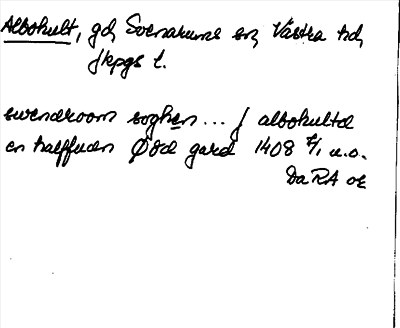 Bild på arkivkortet för arkivposten Albohult