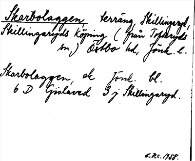 Bild på arkivkortet för arkivposten Skarbolaggen
