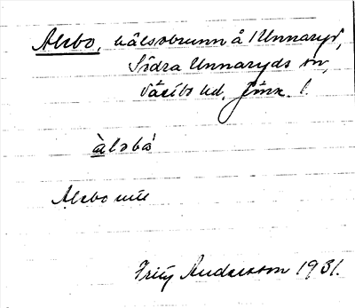 Bild på arkivkortet för arkivposten Alebo
