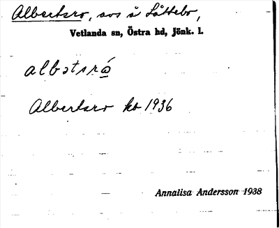 Bild på arkivkortet för arkivposten Albertsro