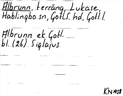 Bild på arkivkortet för arkivposten Albrunn