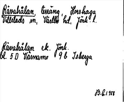 Bild på arkivkortet för arkivposten Rävahålan