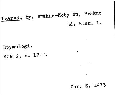Bild på arkivkortet för arkivposten Evaryd