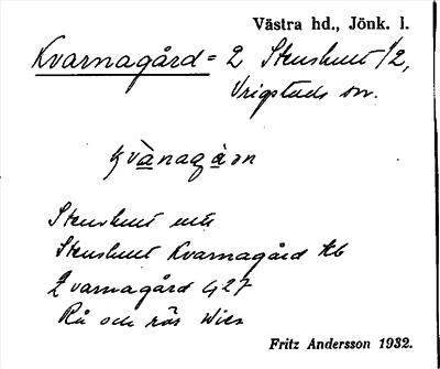 Bild på arkivkortet för arkivposten Kvarnagård