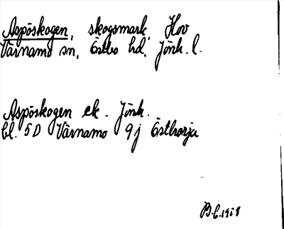 Bild på arkivkortet för arkivposten Aspöskogen
