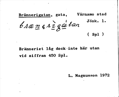 Bild på arkivkortet för arkivposten Brännerigatan