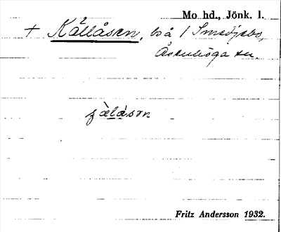 Bild på arkivkortet för arkivposten +Källåsen