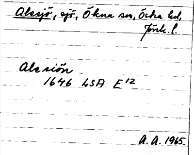 Bild på arkivkortet för arkivposten Alesjö