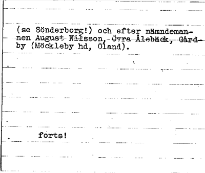 Bild på baksidan av arkivkortet för arkivposten Aledal