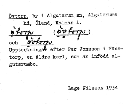 Bild på arkivkortet för arkivposten Övtorp