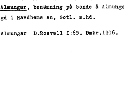 Bild på arkivkortet för arkivposten Almungar