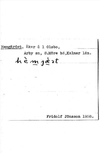 Bild på arkivkortet för arkivposten Hemgärdet