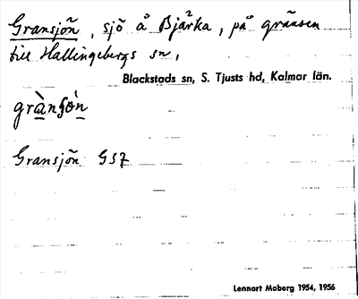 Bild på arkivkortet för arkivposten Gransjön