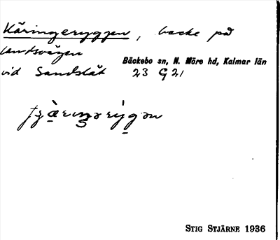 Bild på arkivkortet för arkivposten Käringeryggen