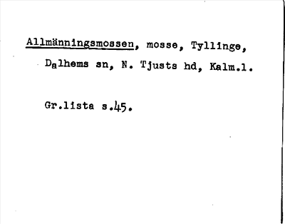 Bild på arkivkortet för arkivposten Allmänningsmossen
