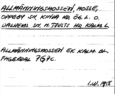 Bild på arkivkortet för arkivposten Allmänningsmossen