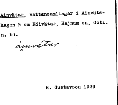 Bild på arkivkortet för arkivposten Ainvätar
