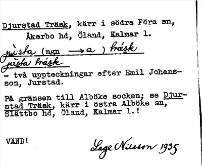 Bild på arkivkortet för arkivposten Djurstad Träsk