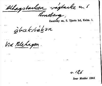 Bild på arkivkortet för arkivposten Alhagsbacken