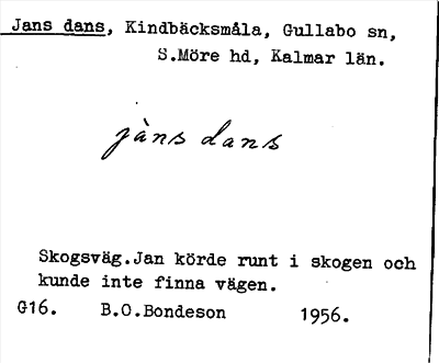 Bild på arkivkortet för arkivposten Jans dans