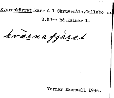 Bild på arkivkortet för arkivposten Kvarnakärret