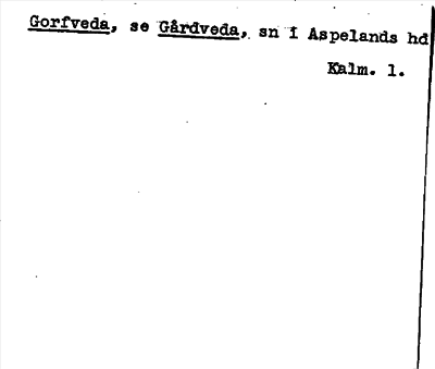 Bild på arkivkortet för arkivposten Gorfveda, se Gårdveda
