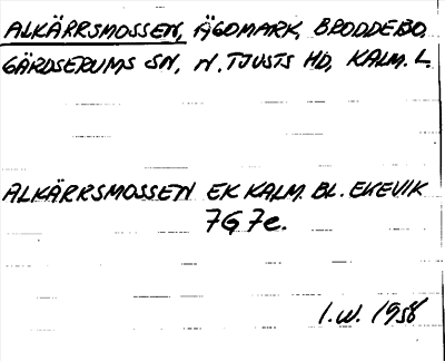 Bild på arkivkortet för arkivposten Alkärrsmossen