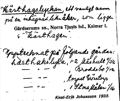 Bild på arkivkortet för arkivposten Hästhagslyckan