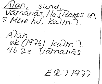 Bild på arkivkortet för arkivposten Alan