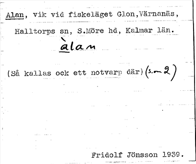 Bild på arkivkortet för arkivposten Alan