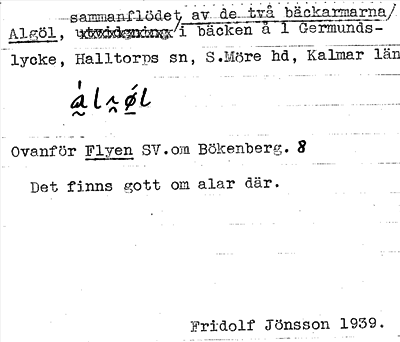 Bild på arkivkortet för arkivposten Algöl