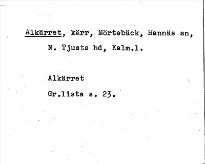 Bild på arkivkortet för arkivposten Alkärret