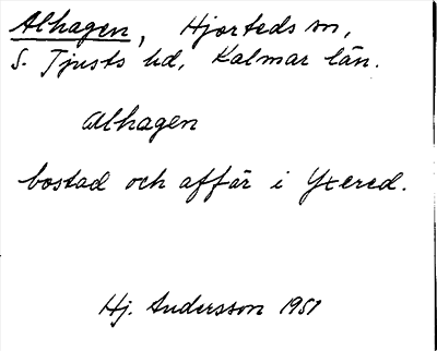 Bild på arkivkortet för arkivposten Alhagen
