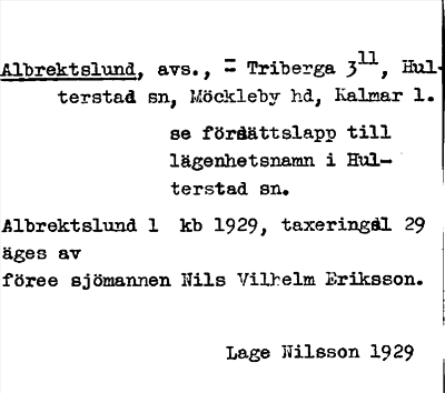 Bild på arkivkortet för arkivposten Albrektslund