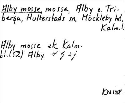 Bild på arkivkortet för arkivposten Alby mosse