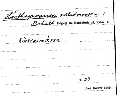 Bild på arkivkortet för arkivposten Hästhagsmossen