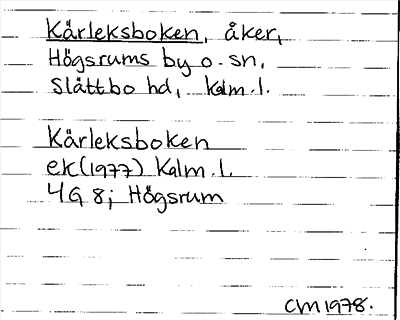 Bild på arkivkortet för arkivposten Kärleksboken