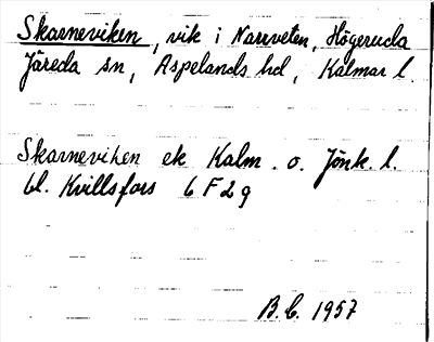 Bild på arkivkortet för arkivposten Skarneviken
