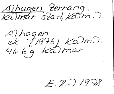 Bild på arkivkortet för arkivposten Alhagen