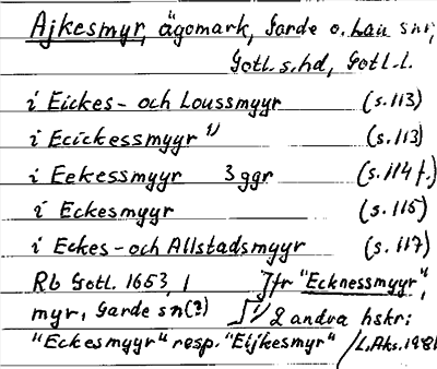 Bild på arkivkortet för arkivposten Ajkesmyr