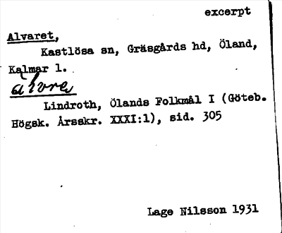 Bild på arkivkortet för arkivposten Alvaret